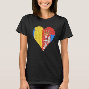 Rumänisches serbisches Flaggenherz T-Shirt