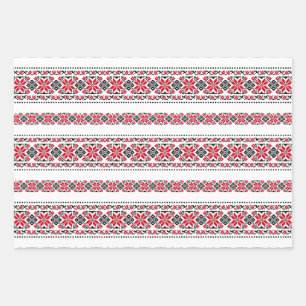 Rumänisches traditionelles Motiv "Die Sterne" Geschenkpapier Set