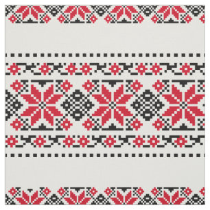 Rumänisches traditionelles Motiv "The Stars" Stoff