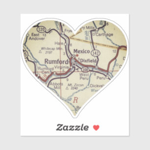 Rumford Maine Classic Map Aufkleber