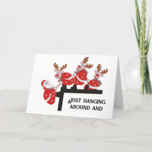 RUMHÄNGEN UM "FROHE WEIHNACHTEN" ZU SAGEN KARTE