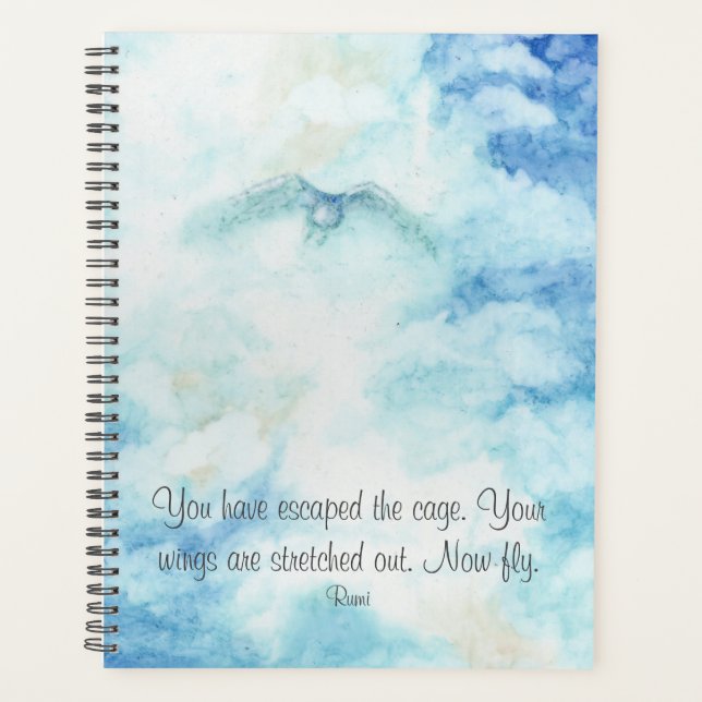 Rumi Artistic Sky Snowy Owl Planner Planer (Vorderseite)