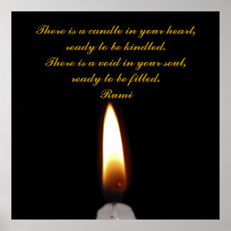 Rumi Candle im Herzen Poster