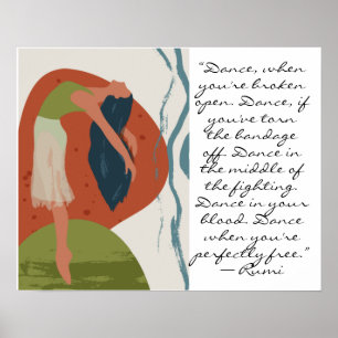 Rumi Dance Quote mit Tänzer Poster