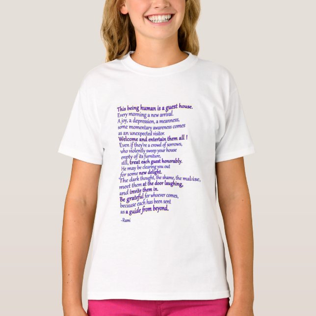 Rumi: der Mensch ist ein Gasthaus T-Shirt (Vorderseite)