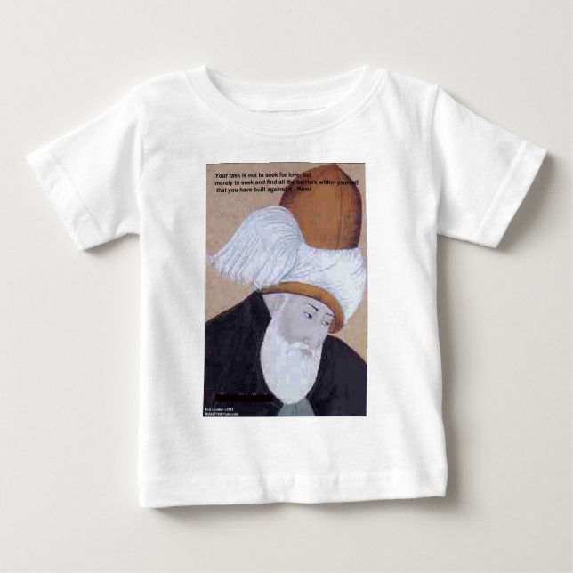 Rumi "Hindernisse für die Liebe" Zitat auf Geschen Baby T-shirt (Vorderseite)
