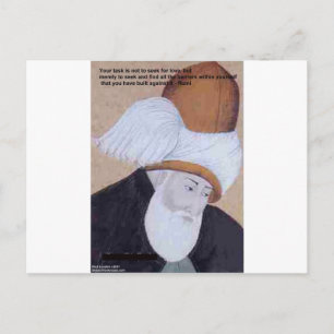 Rumi "Hindernisse für die Liebe" Zitat auf Geschen Postkarte