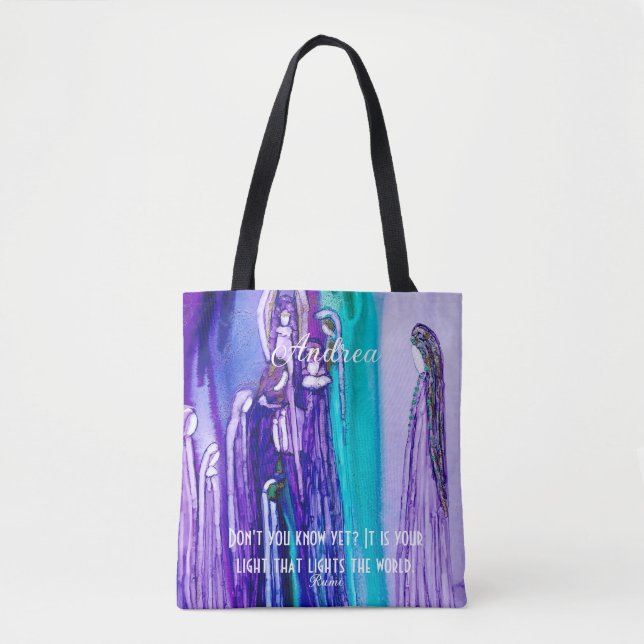 Rumi Inspiration Personalisiert Art Tote Tag (Vorderseite)