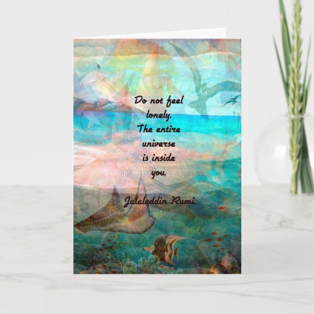 Rumi Inspiration Zitat über das Universum Karte (Vorderseite)