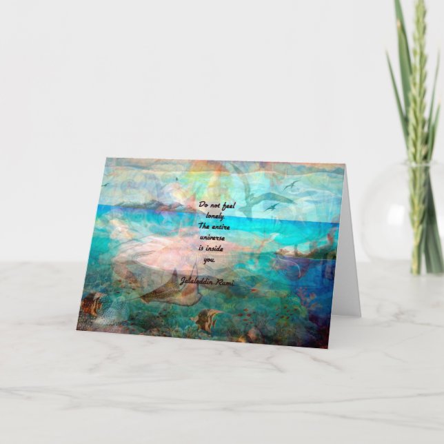Rumi Inspiration Zitat über das Universum Karte (Vorderseite)