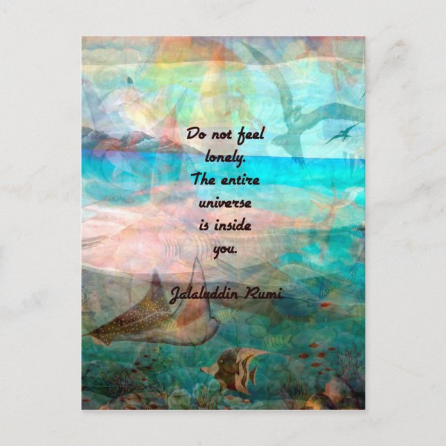 Rumi Inspiration Zitat über das Universum Postkarte (Vorderseite)