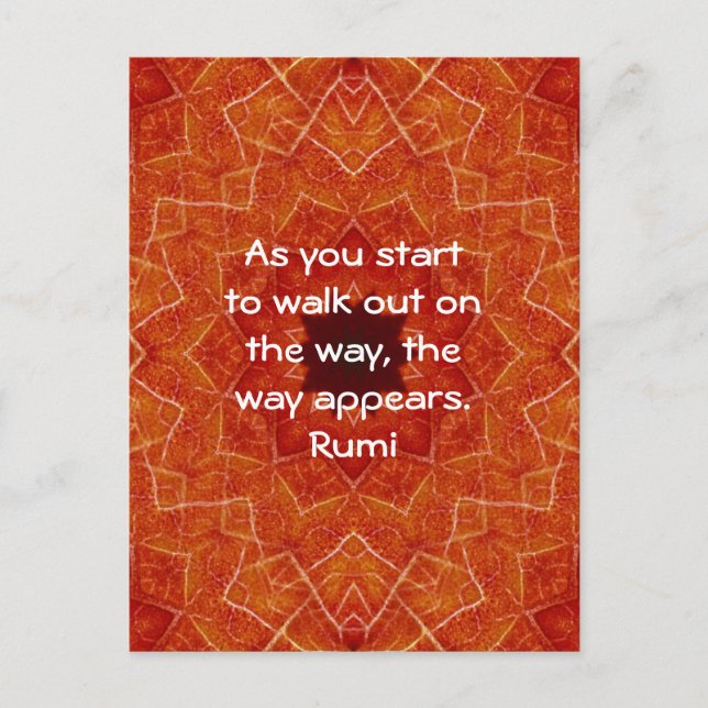 Rumi Inspirational Quotation Sprichwort über den G Postkarte (Vorderseite)