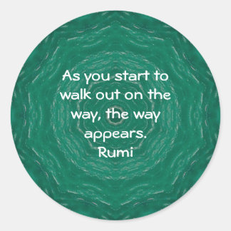 Rumi Inspirational Quotation Sprichwort über den G Runder Aufkleber