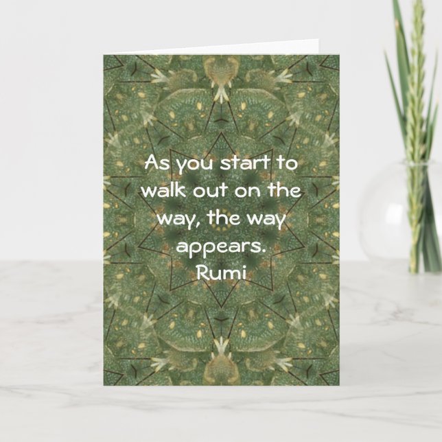 Rumi Inspirational Zitat-Sprichwort über Glauben Karte (Vorderseite)