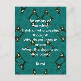 Rumi inspirierendes Zitat mit Stammesdesign Postkarte