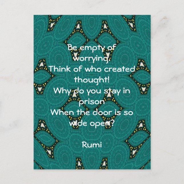 Rumi inspirierendes Zitat mit Stammesdesign Postkarte (Vorderseite)