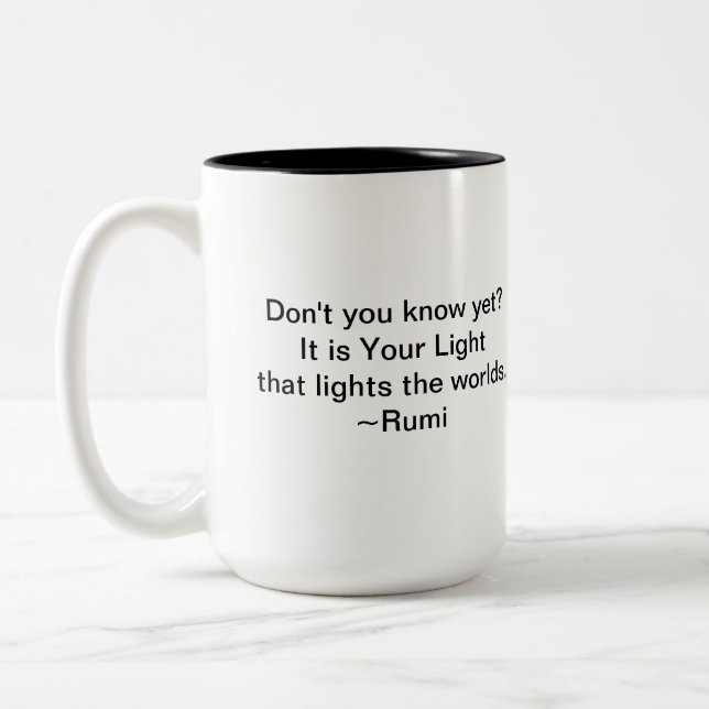 Rumi Licht-Zitat-Tasse Zweifarbige Tasse (Links)