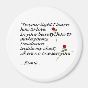 Rumi Liebe Quote Magnet Runde