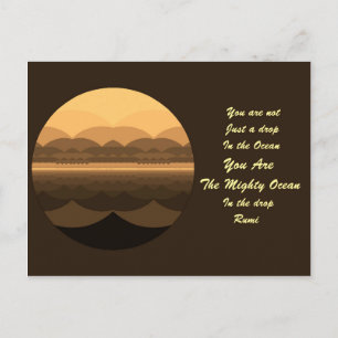 Rumi Life Quote Postcard. Mandala Design Postkarte