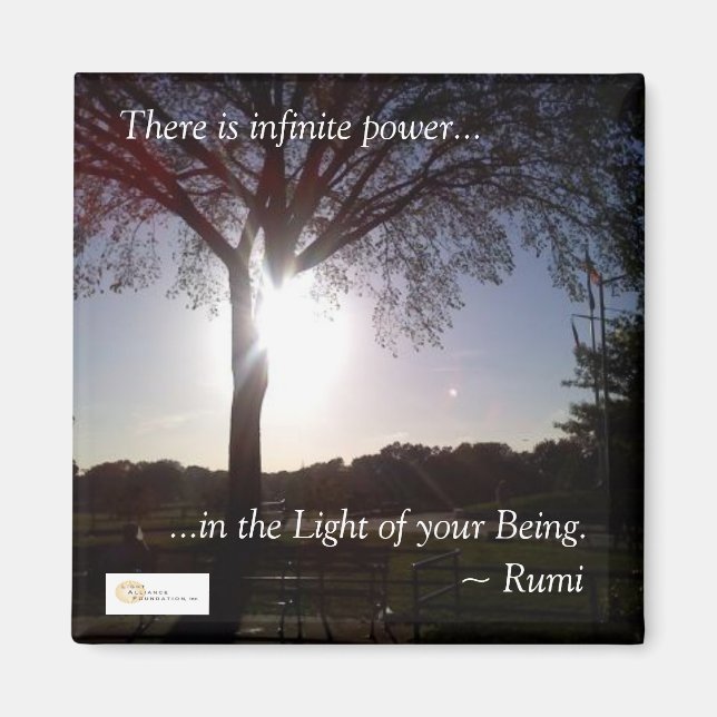 Rumi "Light Your Being" Magnet (Vorne)