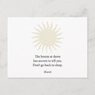Rumi Morning Poetry Postkarte
