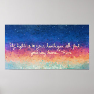 Rumi Quote Abstrakt Poster