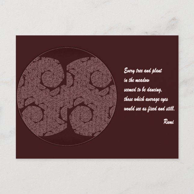 Rumi Quote Postcard. Tree Mandala Design Postkarte (Vorderseite)