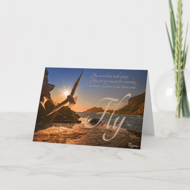 Rumi Sie waren Geboren mit Wings Karte (Vorderseite)
