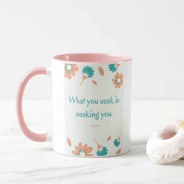 Rumi sucht Zitat Tasse (Mit Donut)