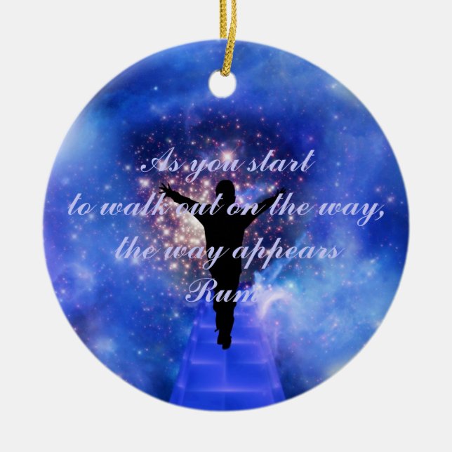 Rumi Vertrauen Sie dem Weg Keramik Ornament (Vorne)