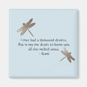 Rumi wünscht Zitat & Dragonfly Magnet