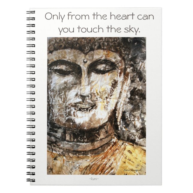 Rumi Zitat-Buddha-Aquarell-gewundenes Notizbuch Notizblock (Vorderseite)