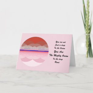 Rumi Zitat-Gruß-Karte. Ozean-Mandala-Entwurf Karte