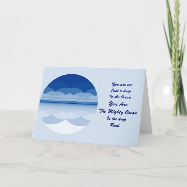 Rumi Zitat-Karte. Ozean-Mandala-Inspiration Karte (Vorderseite)