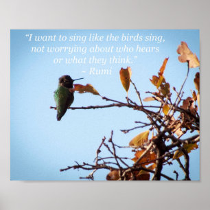 Rumi Zitat mit Hummingbird Poster