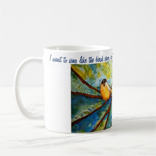 Rumi Zitat-Vögelwatercolor-Kunst-Kaffee-Tasse Kaffeetasse