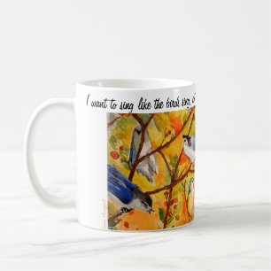 Rumi Zitat-Vögelwatercolor-Kunst-Kaffee-Tasse Tasse