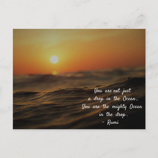 Rumi zitiert über das Leben. Du bist nicht nur ein Postkarte (Vorderseite)