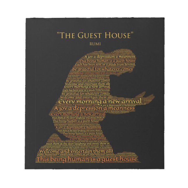 Rumis Gedicht "The Guest House" Notizblock (Vorderseite)
