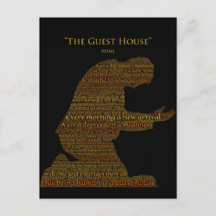 Rumis Gedicht "The Guest House" Postkarte