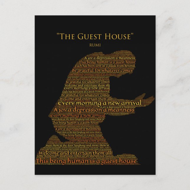 Rumis Gedicht "The Guest House" Postkarte (Vorderseite)