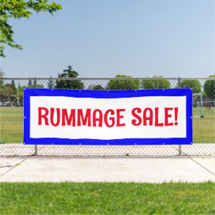 Rummage Sale! Rot-Weiß- und Blautafel Banner