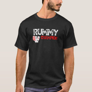 Rummy Champion Casino Games Card Grafikdesign T-Shirt