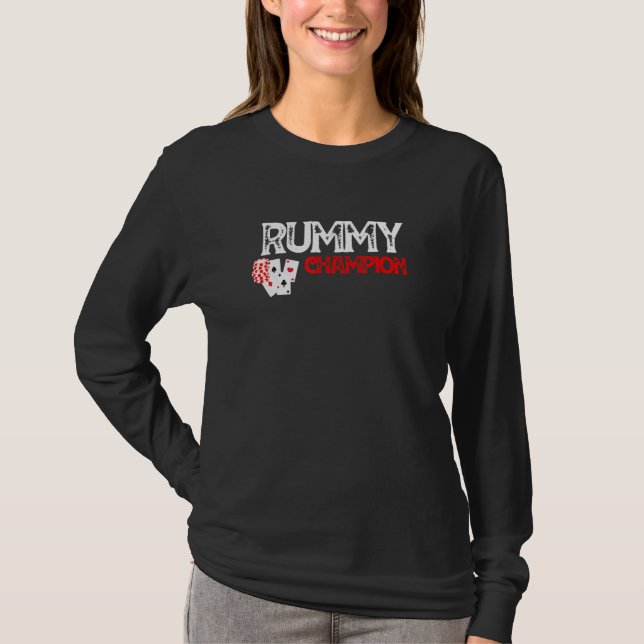 Rummy Champion Casino Games Card Grafikdesign T-Shirt (Vorderseite)