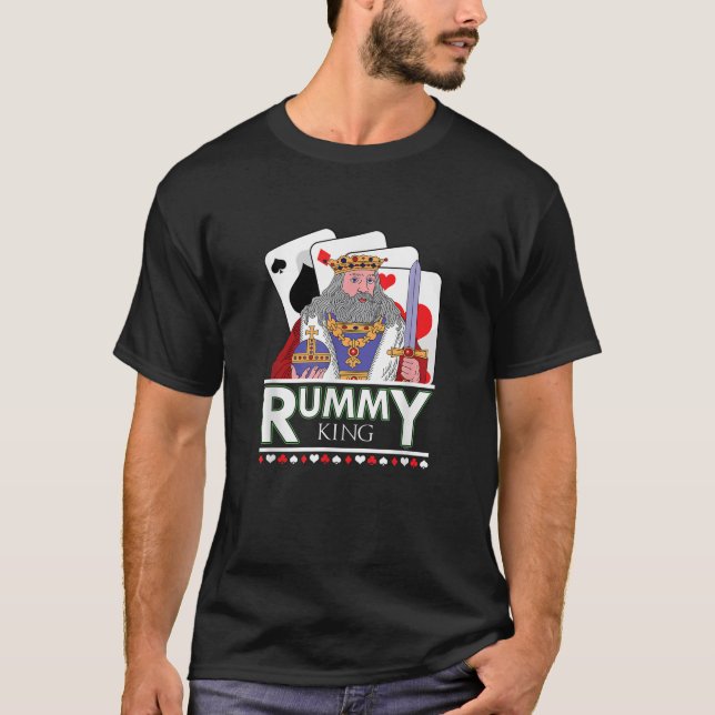 Rummy King gewinnt zwei Spielkartenspiel-Rum und G T-Shirt (Vorderseite)