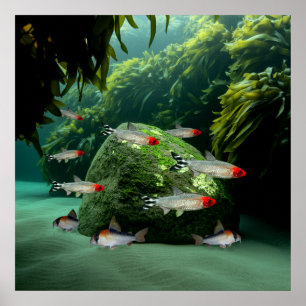 Rummynose Tetras Corydoras Aquarienfische Poster