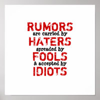 RUMORS ~ 12x12 Poster