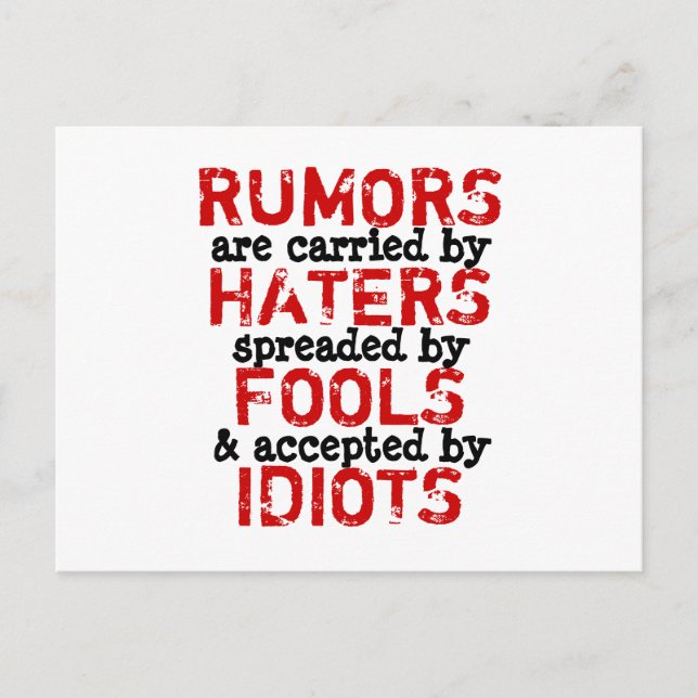 RUMORS - Postcard Truism / Philosophie Postkarte (Vorderseite)