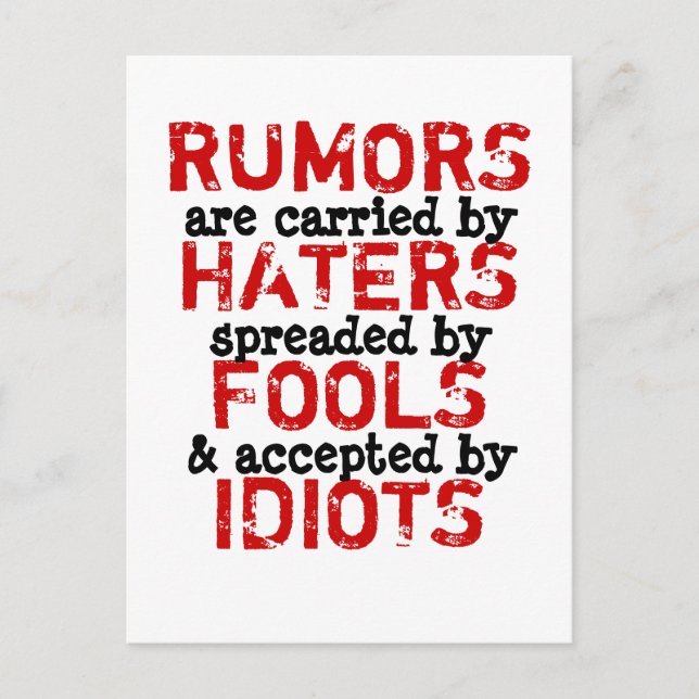RUMORS - Postcard Truism / Philosophie Postkarte (Vorderseite)