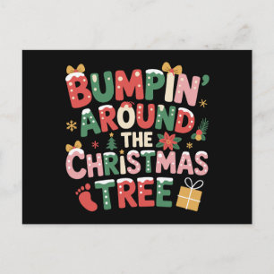Rumpelnd um den Weihnachtsbaum Schwangerschaft bek Feiertagspostkarte